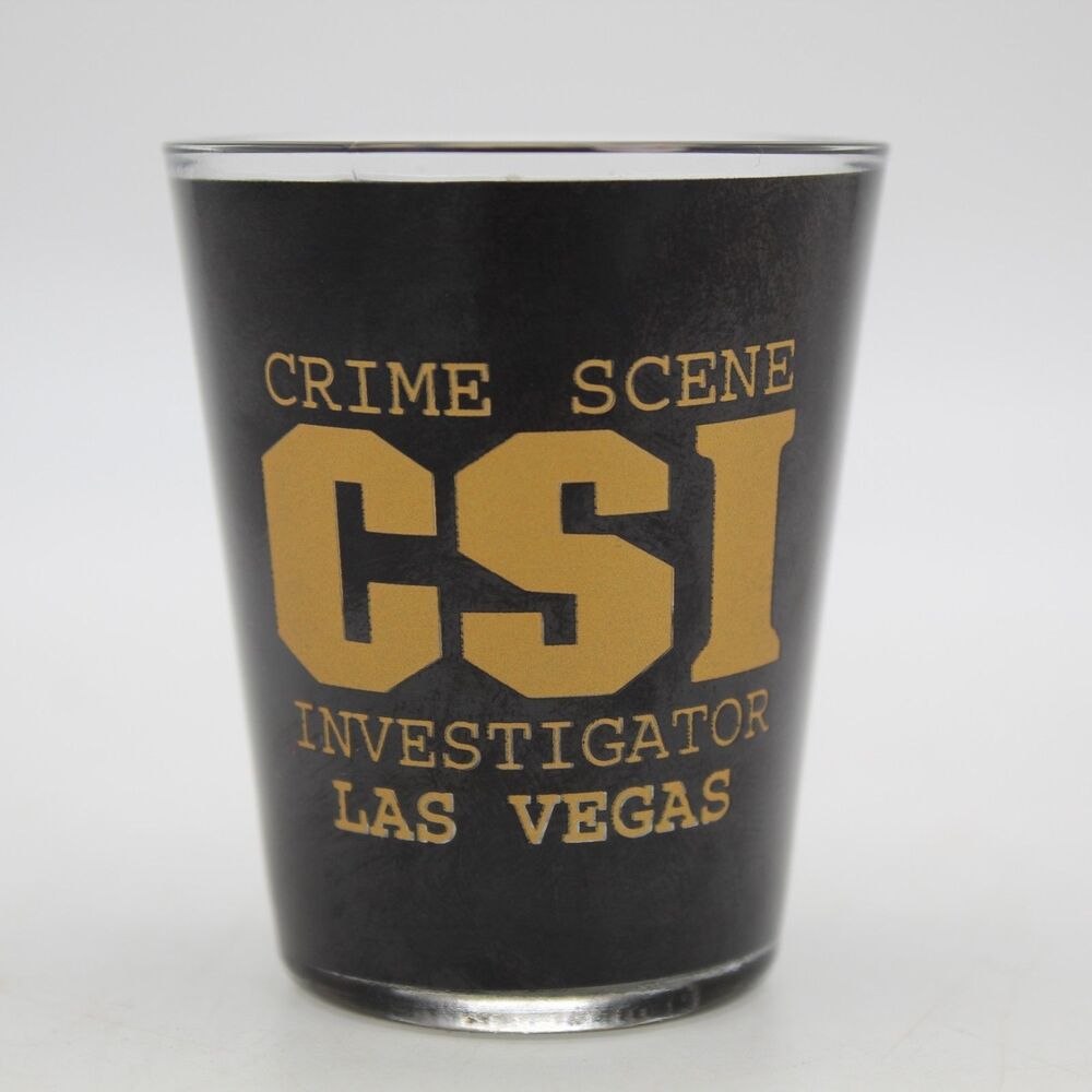 Vintage CSI Las Vegas Shot Glass Crime Scene Investigator Support US Troops